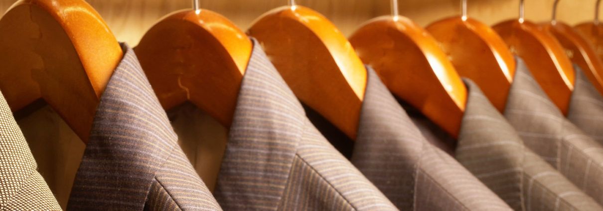 Suits hanging in a row. IT marketing shouldn't be skimped on.